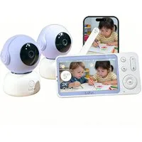 Boifun Video-Babyphone Babyphone 720P mit Kamera 5 Zoll Baby Monitor, mit Kamera und Audio WLAN, 3000-mAh-Akku, 1-tlg., unterstützt Temperaturüberwachung Schlaflied Wecker, Nachtsicht, Bidirektionales Interkom, Zwei-Wege-Audio VOX-Modus