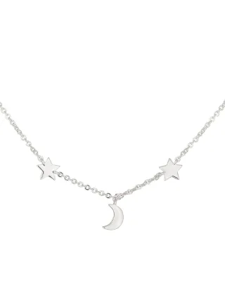 cai Collier 925 Sterling Silber rhodiniert Mond Sterne