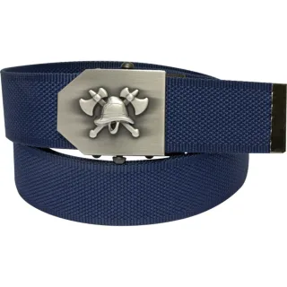 Einsatzgürtel mit AXTKREUZ-Emblem und Flaschenöffner an der Schnalle in blau OHNE Geschenkdose