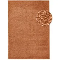 TaraCarpet Teppich Kurzflor-Webteppich Gala, rechteckig, Höhe: 13 mm, uni terra Soft Touch Wohnzimmer Schlafzimmer Kinderzimmer 080x150 cm