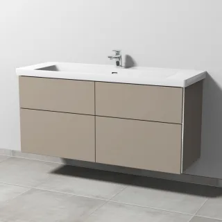 Sanipa 3way Waschtischunterbau zu Villeroy & Boch Subway 3.0 Waschtisch mit 4 Auszügen, Sandgrau-Mat BS85067
