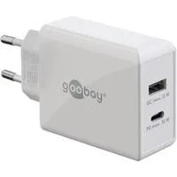 USB-C PD Dual-Schnellladegerät 30 Watt weiß, 1x USB-A, 1x USB-C PD