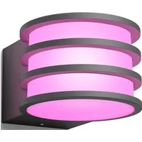 Philips Hue LED Außen-Wandleuchte Lucca White & Color Ambiance, Abschaltautomatik, Bluetooth, CCT - über Fernbedienung, Dimmer, Dimmfunktion, Einschlafhilfe, Farbsteuerung, Farbwechsel, Memoryfunktion, Nachtlichtfunktion, RGB, Smart Home, Tageslichts