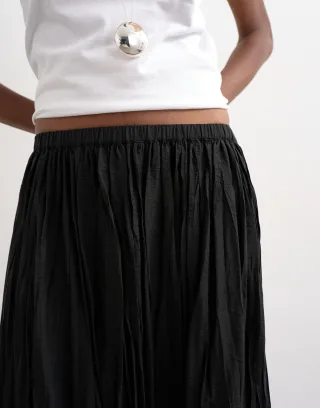 TOPSHOP - TSTHEA HR WAIST CRINKLE MAXI SKIRT WVN Black - Gr. - 38