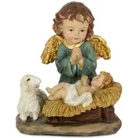 RIFFELMACHER & WEINBERGER Christbaumschmuck Schutzengel mit Jesuskind 9 cm Blau, 27615 Krippe