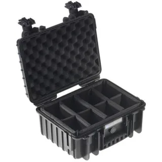 B&W Outdoor Case Type 3000 schwarz mit Facheinteilung