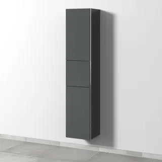 Sanipa 3way Hochschrank mit 2 Türen und 1 Auszug, Anthrazit-Matt BR10222