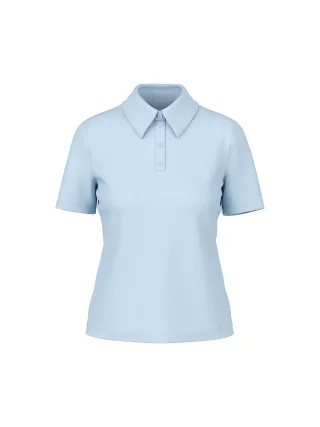 Marc Cain Additions - Poloshirt aus Baumwollstretch skyway new - Gr. - 46