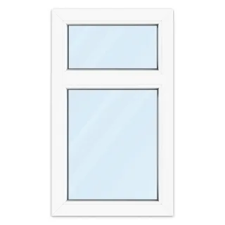 Fenster mit Oberlicht, Kunststoff, Kömmerling 70 AD, Weiß, 510 x 1010 mm, 2-fach Verglasung, individuell online konfigurieren