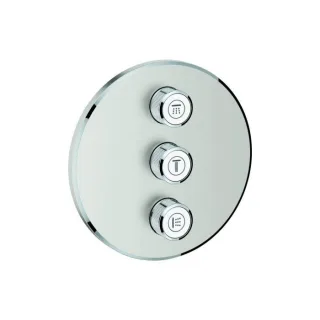 Grohe Grohtherm Smartcontrol Fertigmontageset 29122DC0 supersteel, rund, UP-Ventil 3-fach