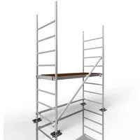 ALTEC Aluminium Fahrgerüst Rollfix 2.0 mit Fußplatten & Wandanker, Made in Germany, TÜV geprüft, maximale Arbeitshöhe 10 Meter