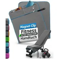 NirvanaShape Sporthandtuch Fitness-Handtuch mit Magnet-Clip, Mikrofaser Sporthandtuch, Microfaser, 2x Reißverschlusstaschen & Funktionaler Geräteüberzug, Ultra-Saugfähig