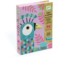 DJECO Kreativset Bastelpackung Sandbild mit Farb- und Glitzersand