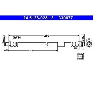 ATE Bremsschlauch vorne Mercedes SL C-Klasse E-Klasse S-Klasse SLK CLK