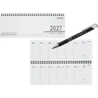 Stylex Schreibwaren Buchkalender Schreibtisch Kalender / 32 Blatt / Schreibtischquerkalender 2027 + Glü