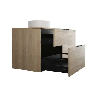 Burgbad Keramik Waschtisch-Set Eqio Eiche Dekor Cashmere/Alpinweiss, SGUW140LF3180C0001 SGUW140LF3180C0001