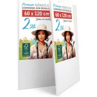 M MERCEO Leinwand, 2er-Set Leinwand 60x120cm (zum Bemalen, Baumwolle, Keilrahmen,280g/m)