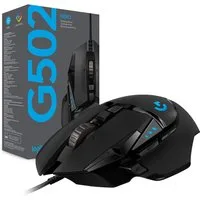 Logitech G G502 HERO Gaming Maus mit HERO Sensor, RGB, 16,000 DPI Gaming-Maus (kabelgebunden, 11 programmierbare Tasten, 400 IPS, Kabelgebunden)