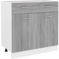 vidaXL Unterschrank mit Schublade Grau Sonoma 80x46x81,5 cm