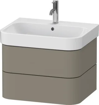 Duravit Happy D.2 Plus Waschtischunterbau wandhängend Stein Grau Seidenmatt 625x490x415 mm - HP43860 HP4386092920000