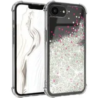 EAZY CASE Handyhülle Liquid Glittery Case für Apple iPhone 17e 6,1 Zoll, Kratzfeste Silikonhülle stoßfestes Back Cover Phone Case Etui Silber