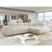 MIRJAN24 Ecksofa Torezio, mit Bettkasten und Schlaffunktion, Einstellbare Kopfstützen, 274x203x70-90 cm