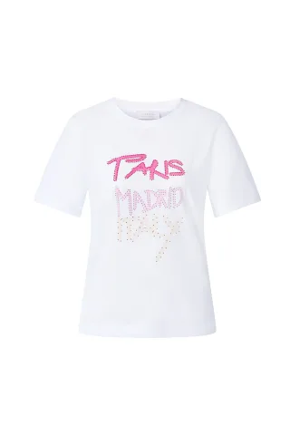 Rich & Royal - Elegant Fit T-Shirt Paris Madrid Italy white - Gr. - L