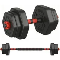 SONGMICS Hantel-Set Hanteln mit Verbindungsstange, Hexagon, Kurzhantelset, für Workout, Fitnesstraining, Gewichtheben für Zuhause, Fitnessstudio