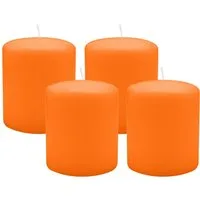 Kopschitz Kerzen Stumpenkerze 4er Set Stumpenkerzen/Adventskranzkerzen Mandarin Ø 100 x 120 mm