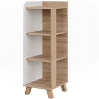 Vicco Midischrank Karen, Sonoma/Weiß, 30 x 90 cm mit 4 Ablagen (1-St)
