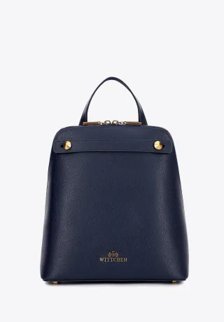 Wittchen Damen-Lederrucksack, trapezförmig, marineblau, Naturleder