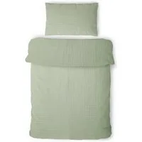 Laynenburg Kinderbettwäsche Musselin 2 teilig aus 100% Baumwolle in 100x135 cm + 40x60 cm, atmungsaktiv & bügelfrei – 3 lagig mit Reißverschluss & Haltebändern