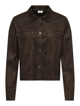 JDY - JDYJULLE L/S FAKE SUEDE SHIRT JRS NOOS Coffee Bean - Gr. - L