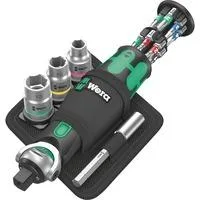 8009 Zyklop Pocket Set 2, 18-teilig, Bit-Satz schwarz/grün, Umschaltknarre für 3/8", 1/4"