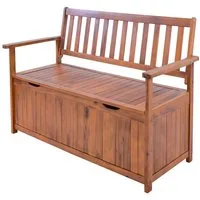 en.casa Gartenbank (inkl. Staufach), »Avezzano« Akazie 130x60x88cm Holzfarben