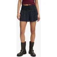 Superdry Shorts PRINTED MINI SMOCKED SHORTS aus Viskose, Regular Fit, mit Gummizug, pflegeleichtes Webmaterial