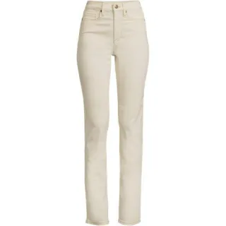 Naturfarbene Straight Fit Jeans High Waist, Damen,  Weiß, Baumwoll-Mischung/Polyester-Mischung, by Lands' End