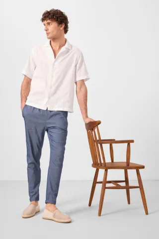 Herren Gerade geschnittene Gabardine-Chinos