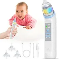 Vivitar Nasensauger für Babys Elektrischer Nasal Aspirator mit 5 Saugstufen, Nasensekret-Absauger für sanfte Nasenreinigung unterwegs und zu Hause, Nasensauger für Neugeborene und Säuglinge – hygienisch und leise, Musik & Licht – wiederaufladbar, IPX