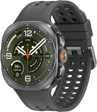 Samsung Galaxy Watch Ultra 2 [inkl. Kautschukarmband grün] 47mm Titangehäuse silber