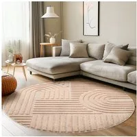 Carpettex Designteppich Skandinavischer Boho, Rund, Höhe: 8 mm, Teppich Wohnzimmer, Schlafzimmer, Gästezimmer