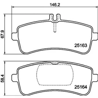 Hella Bremsbel?ge hinten Mercedes Amg C-Klasse S-Klasse Sl 4,0