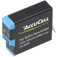 AccuCell Akku passend für GoPro Hero 8 Black und Hero 5, 6, 7 Akku 1250 mAh (3,9 V)