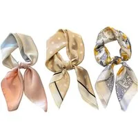Zaewry Seidentuch Damen Seide Gefühl Schal Halstuch Schal Frauen Seidenschal, (3-St), Seidentuch Scarf Bandana Taschentuch Ansatz Handgelenk