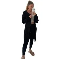 Worldclassca Kapuzenstrickjacke Worldclassca lange Strickjacke Zopfmuster Cardigan Kapuze Bolero