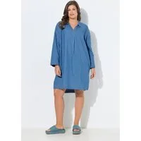 Laurasøn Midikleid Streifen Denim-Kleid Langarm