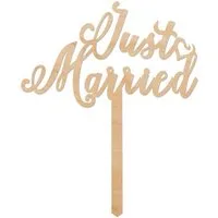 GRAVURZEILE Dekoobjekt Cake Topper - Just Married - Kuchenstecker -, zur Hochzeit - Geschenk