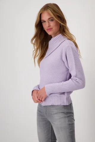 monari - Strickpullover mit Reiskornmuster soft lilac - Gr. - 44