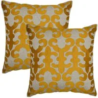 Marrakesch Orient & Mediterran Interior Zierkissen 2er Set Boho Kissenbezug Kayon orientalisch aus Baumwolle, Gold 40 cm, (2 St)