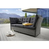 Destiny Loungesofa PALMA, Aluminium, Polyrattan, 3er Bank, inkl. Auflagen